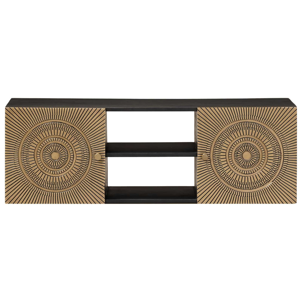Media Storage Cabinet Tv Shelf Brass 105 X 30 35 Cm 105 X 30 X 35 Cm 105 cm