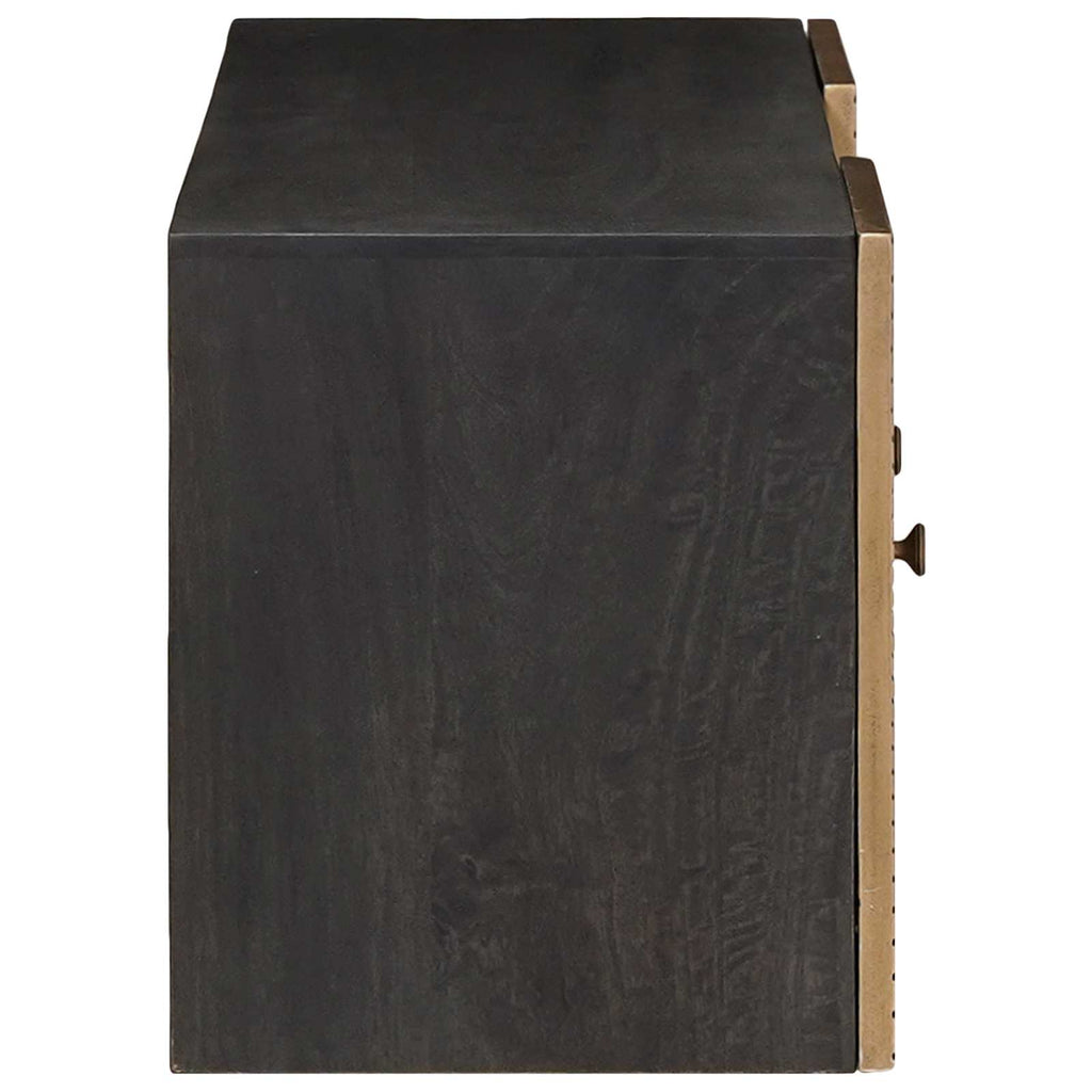 Media Storage Cabinet Tv Shelf Brass 105 X 30 35 Cm 105 X 30 X 35 Cm 105 cm