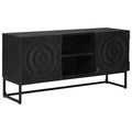 Media Storage Cabinet Tv Drawer Shelf Black 105 X 30 54 Cm 105 X 30 X 54 Cm 105