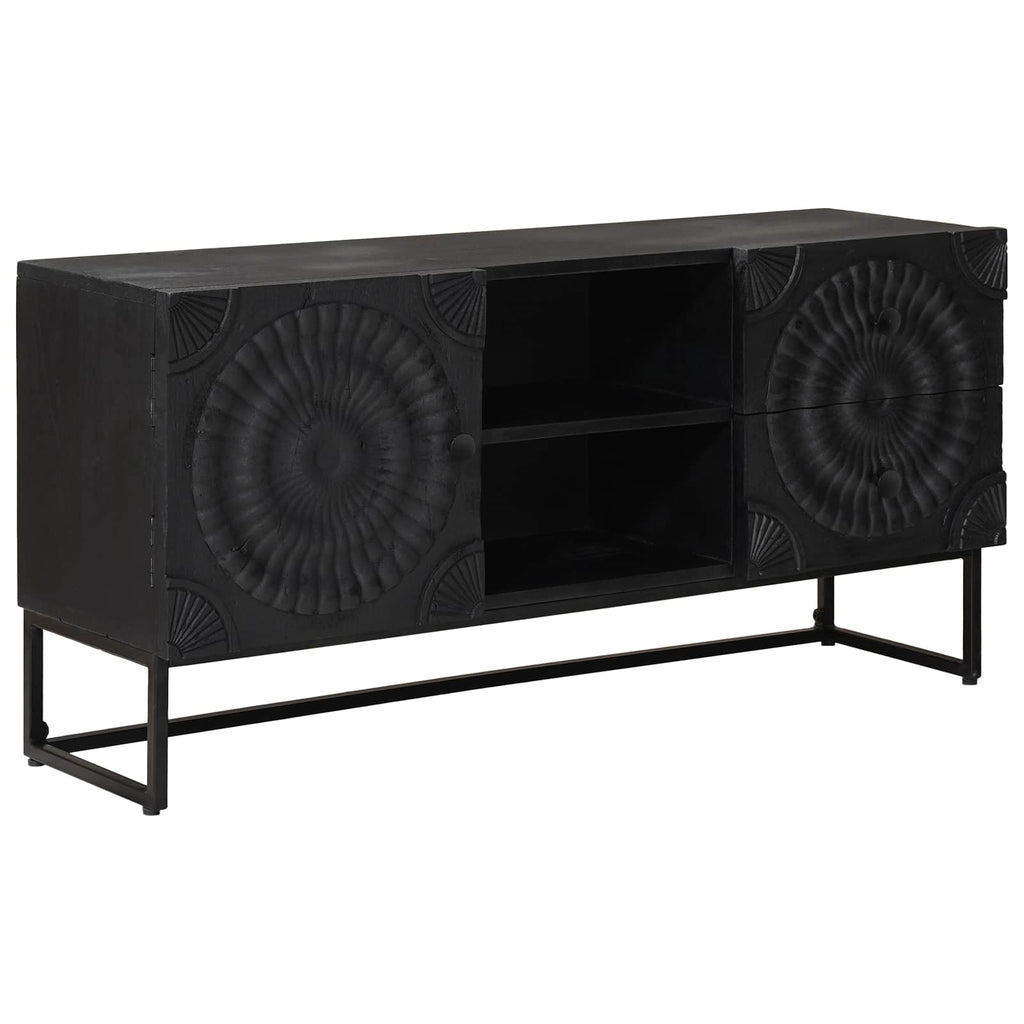 Media Storage Cabinet Tv Drawer Shelf Black 105 X 30 54 Cm 105 X 30 X 54 Cm 105