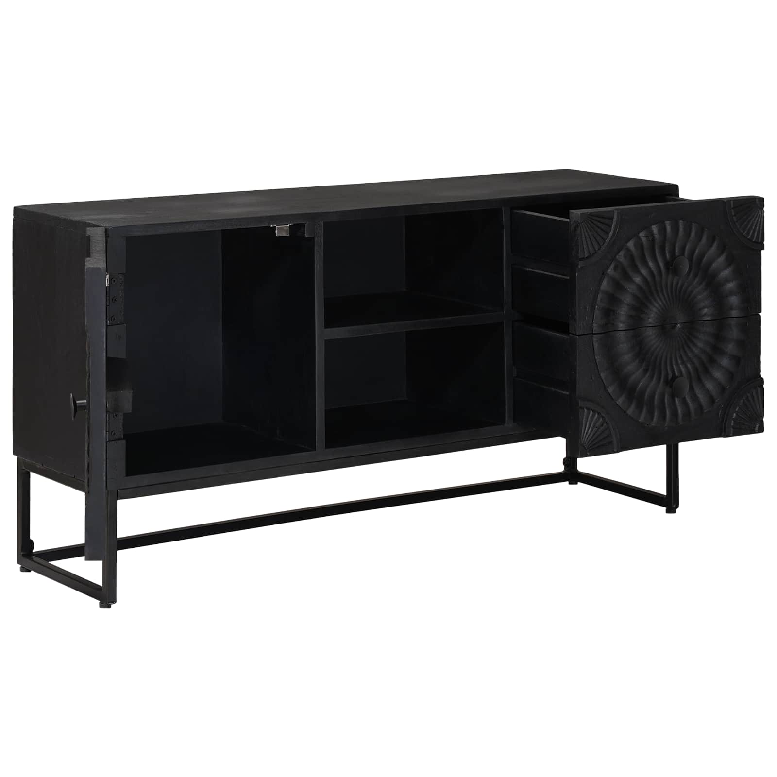 Tv Cabinet With Drawer With Shelf Black 105 X 30 X 54 Cm