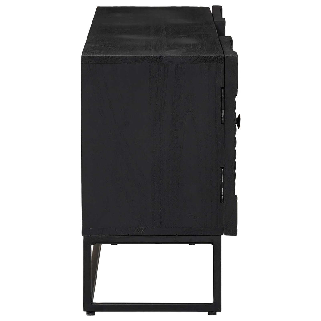 Media Storage Cabinet Tv Drawer Shelf Black 105 X 30 54 Cm 105 X 30 X 54 Cm 105