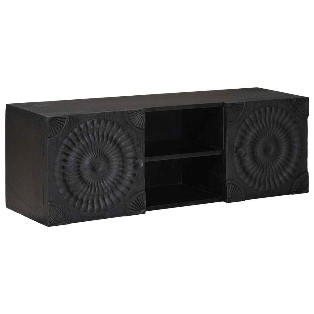 Tv Cabinet With Shelf With Storage Black 105 X 30 X 35 Cm