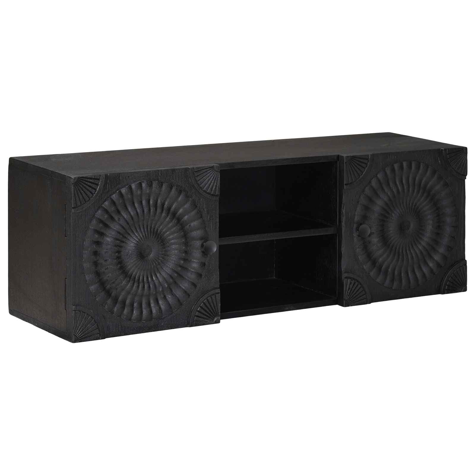 Tv Cabinet With Shelf With Storage Black 105 X 30 X 35 Cm