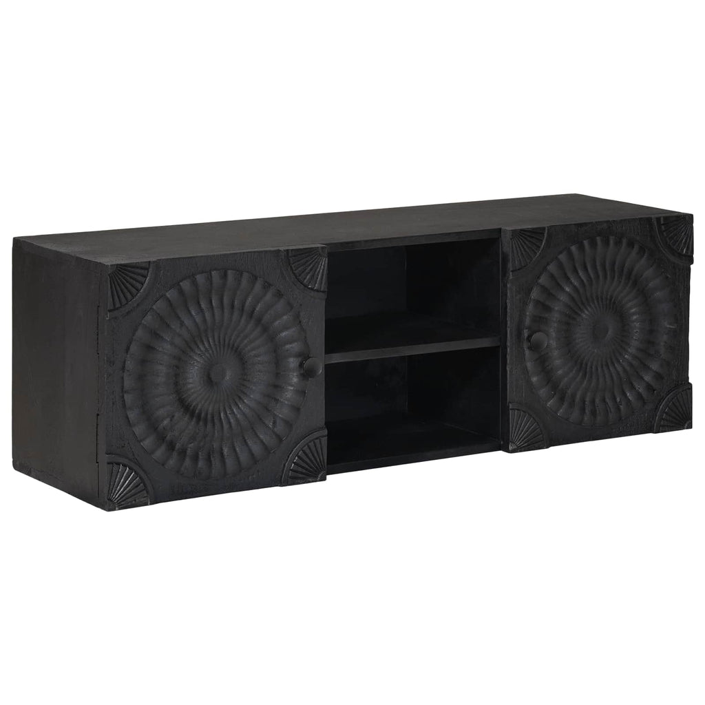 Tv Cabinet With Shelf With Storage Black 105 X 30 X 35 Cm