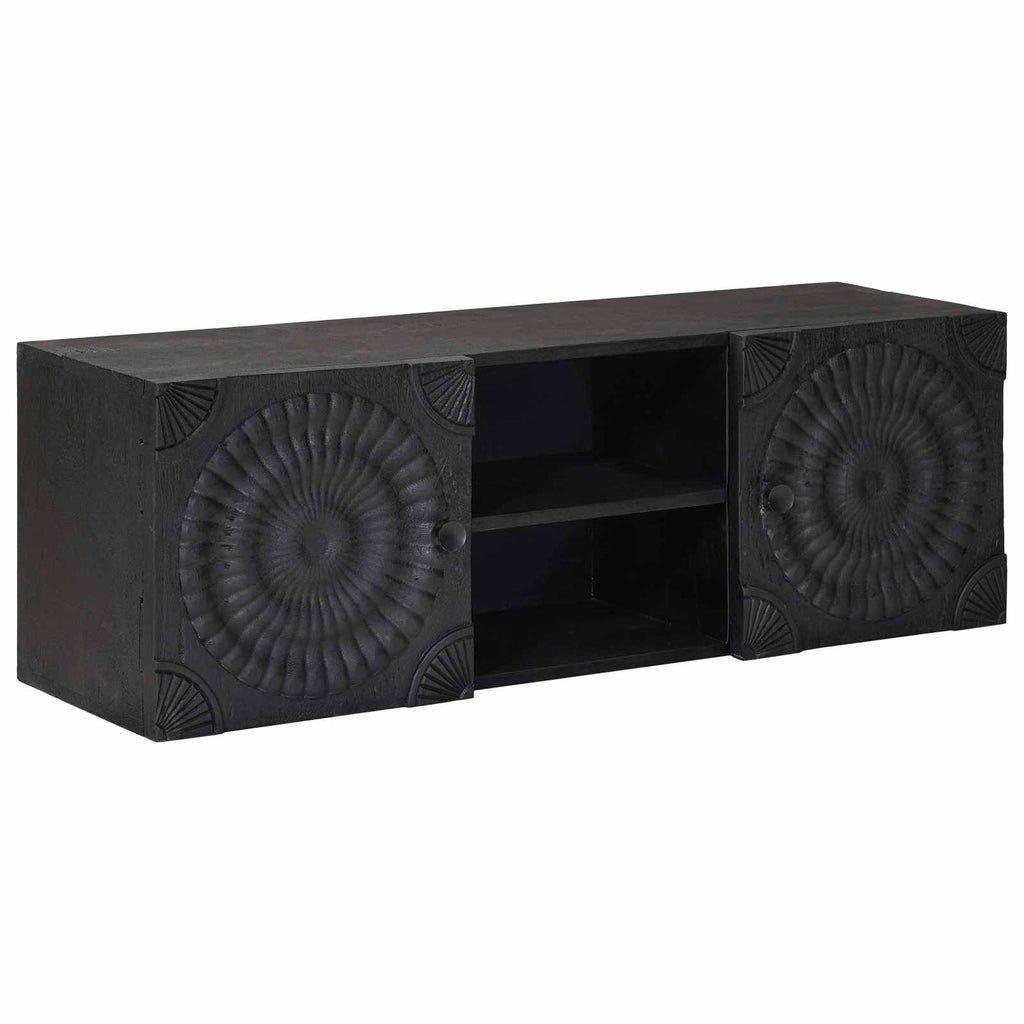 Tv Cabinet With Shelf With Storage Black 105 X 30 X 35 Cm