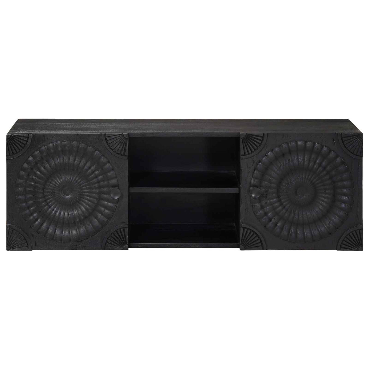 Media Storage Cabinet Black TV 105cm Unit Shelf Entertainment Stand 105 cm