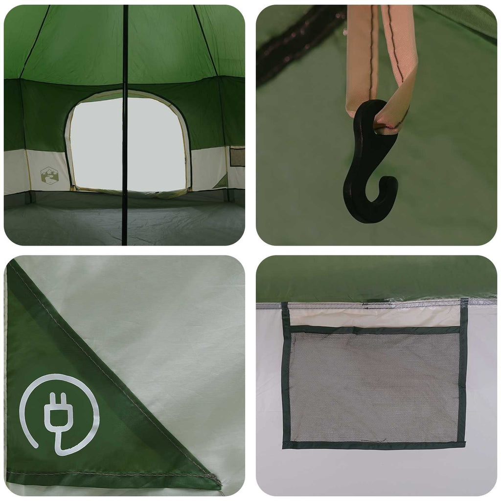 Family Tent Green 18-Person 185T Polyester With Pu Coating