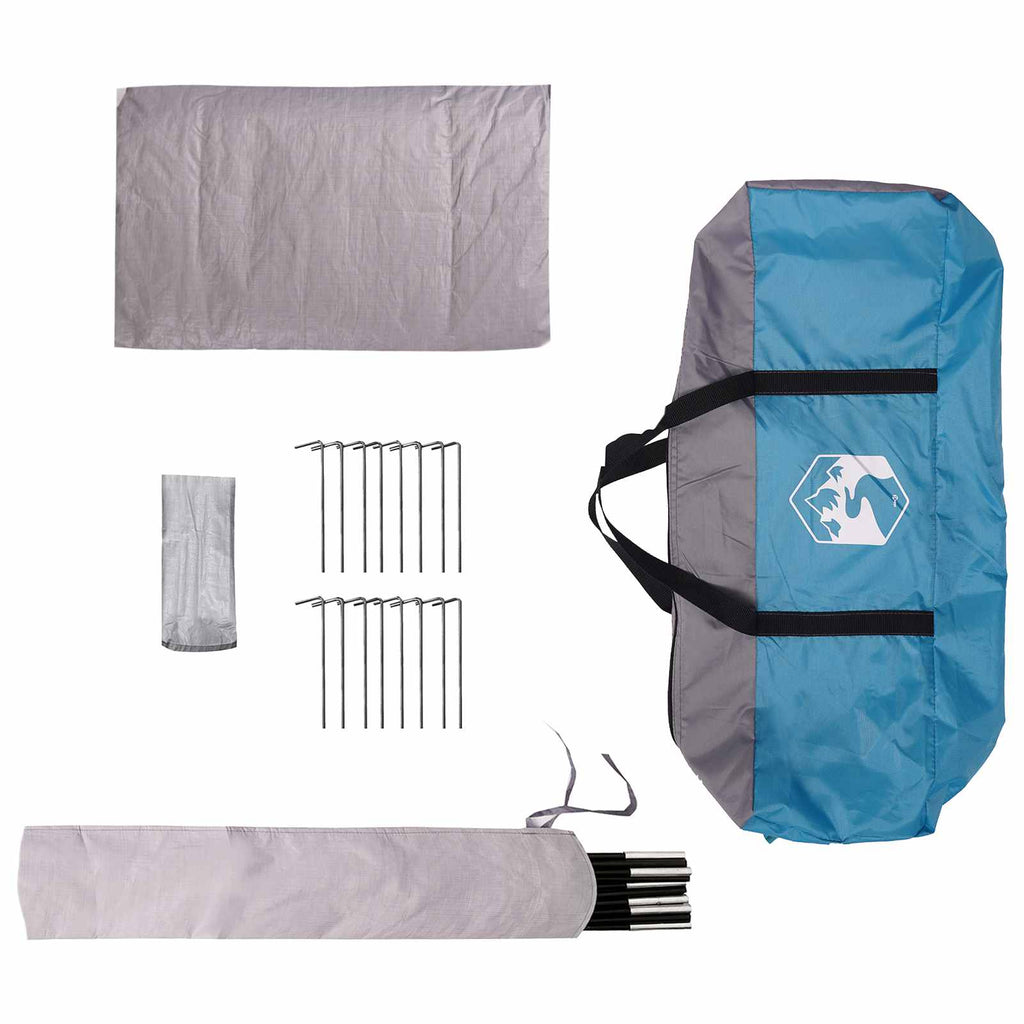 Family Tent Blue 18-Person 185T Polyester With Pu Coating