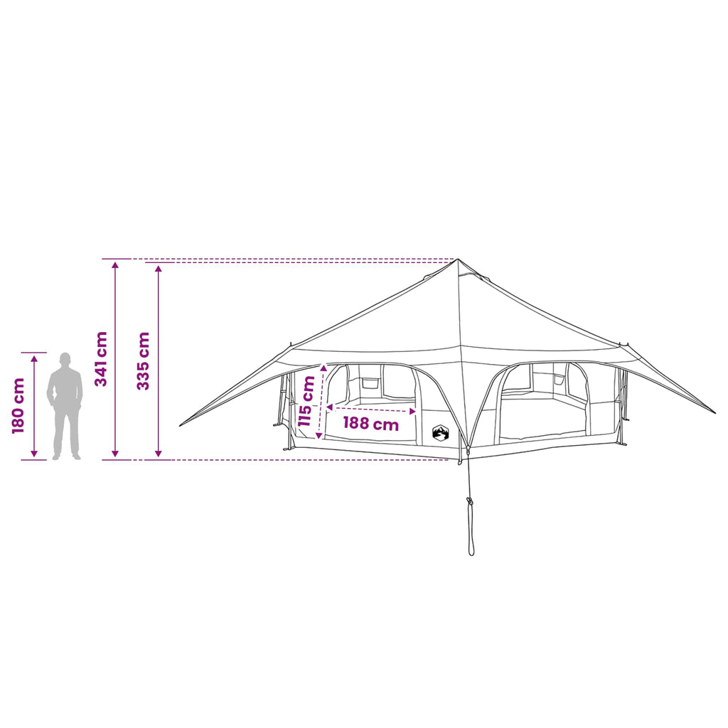 Tents 18 Person Family Camping Tent Waterproof Outdoor Shelter Grey Orange Large