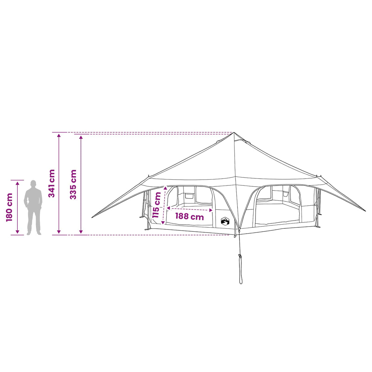 Tents 18 Person Family Camping Tent Waterproof Outdoor Shelter Grey Orange Large