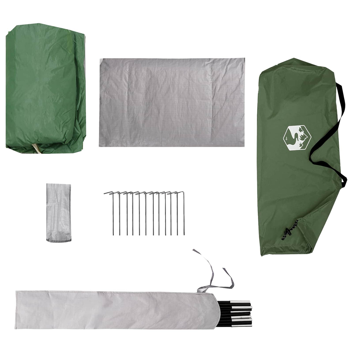 Tents 2 Person Backpacking Tent Waterproof Hiking Camping Shelter Green Compact