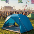 Backpacking Tent Blue 2-Person 185T Polyester With Pu Coating