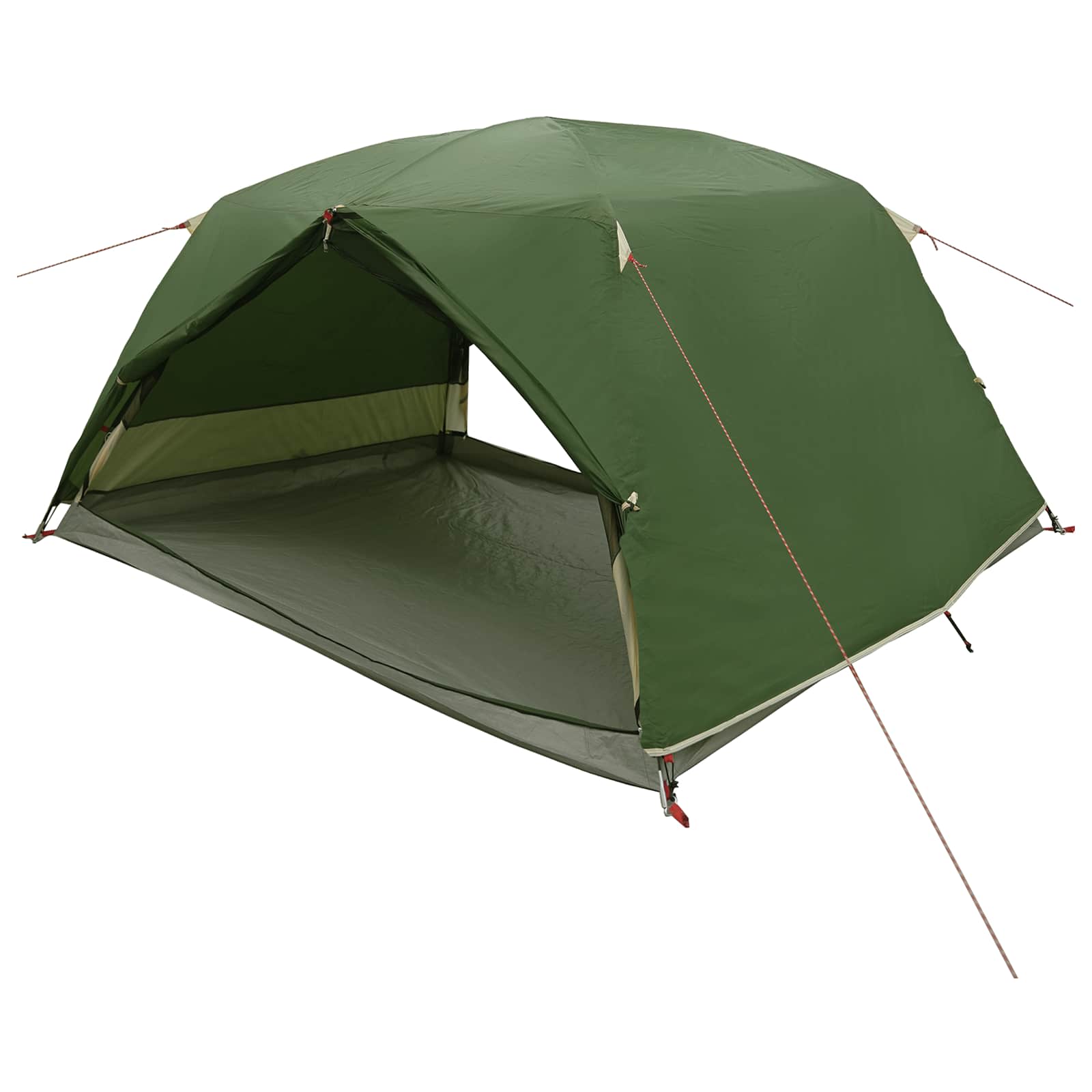 Backpacking Tent Green 4-Person 185T Polyester With Pu Coating