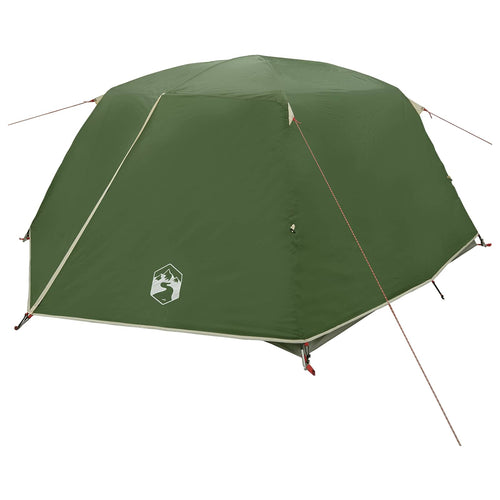 Backpacking Tent Green 4-Person 185T Polyester With Pu Coating