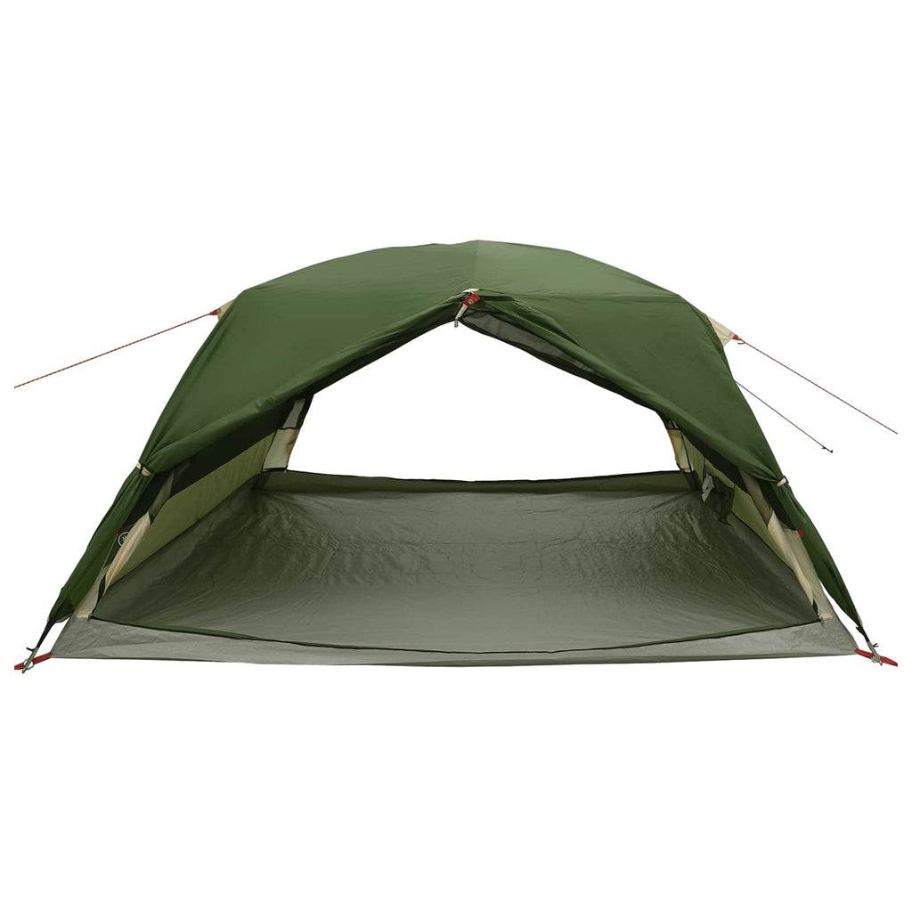 Backpacking Tent Green 4-Person 185T Polyester With Pu Coating