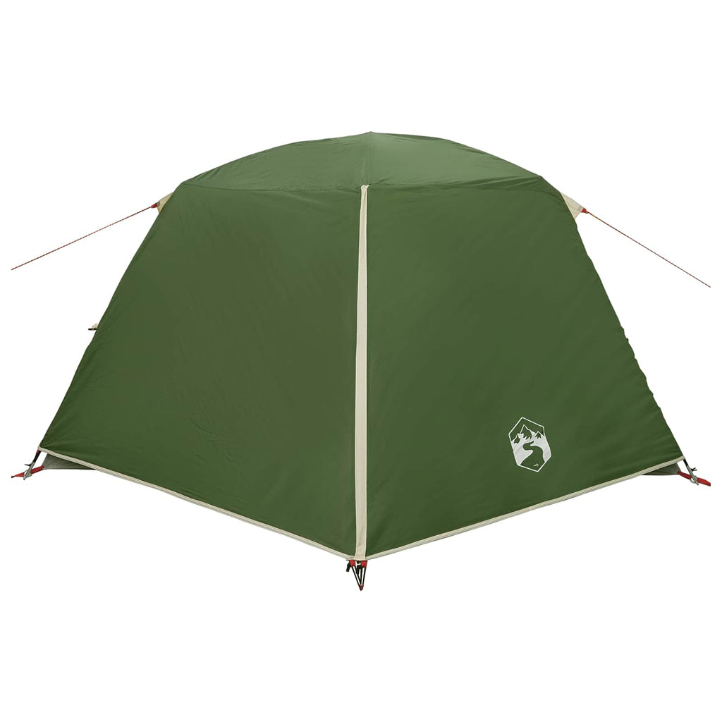 Backpacking Tent Green 4-Person 185T Polyester With Pu Coating