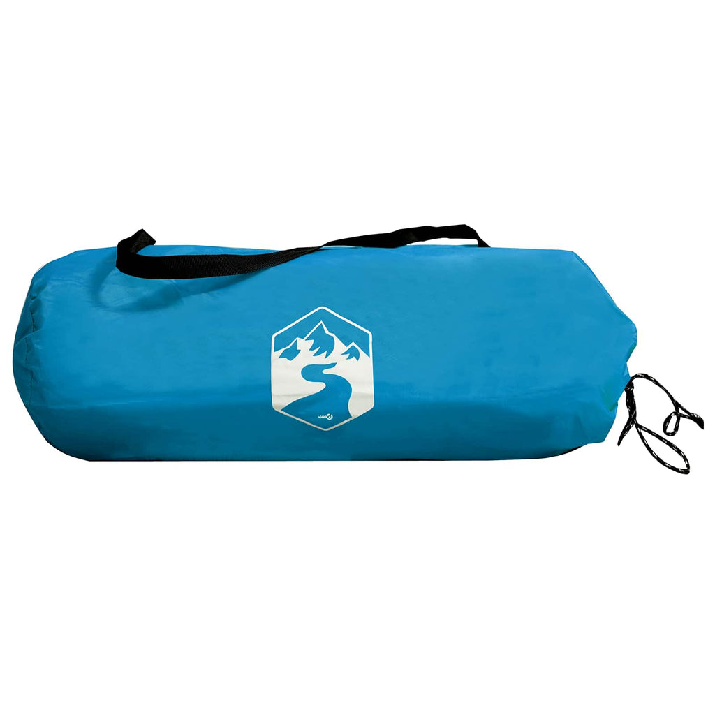 Backpacking Tent Blue 4-Person 185T Polyester With Pu Coating