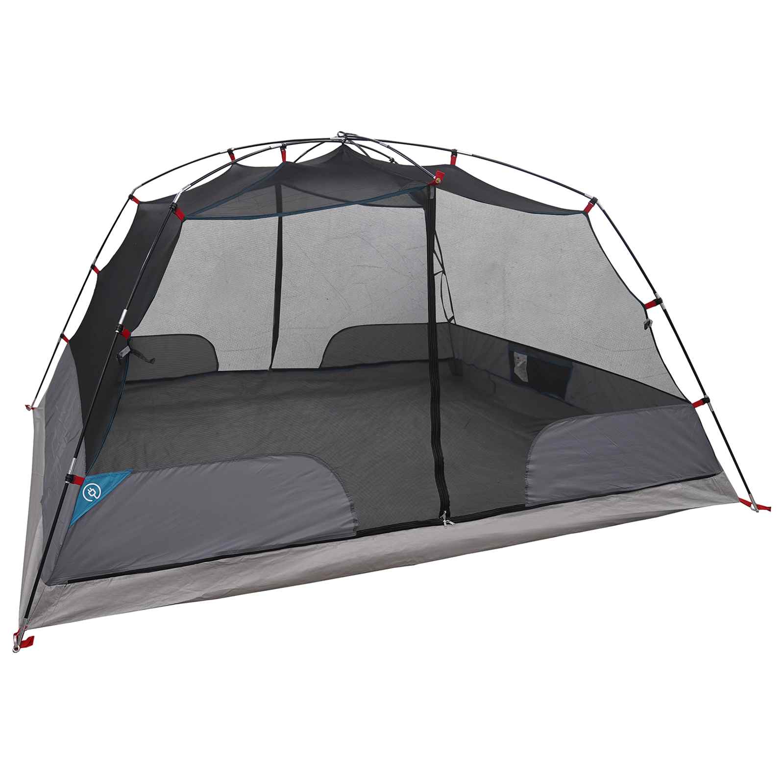 Backpacking Tent Blue 4-Person 185T Polyester With Pu Coating