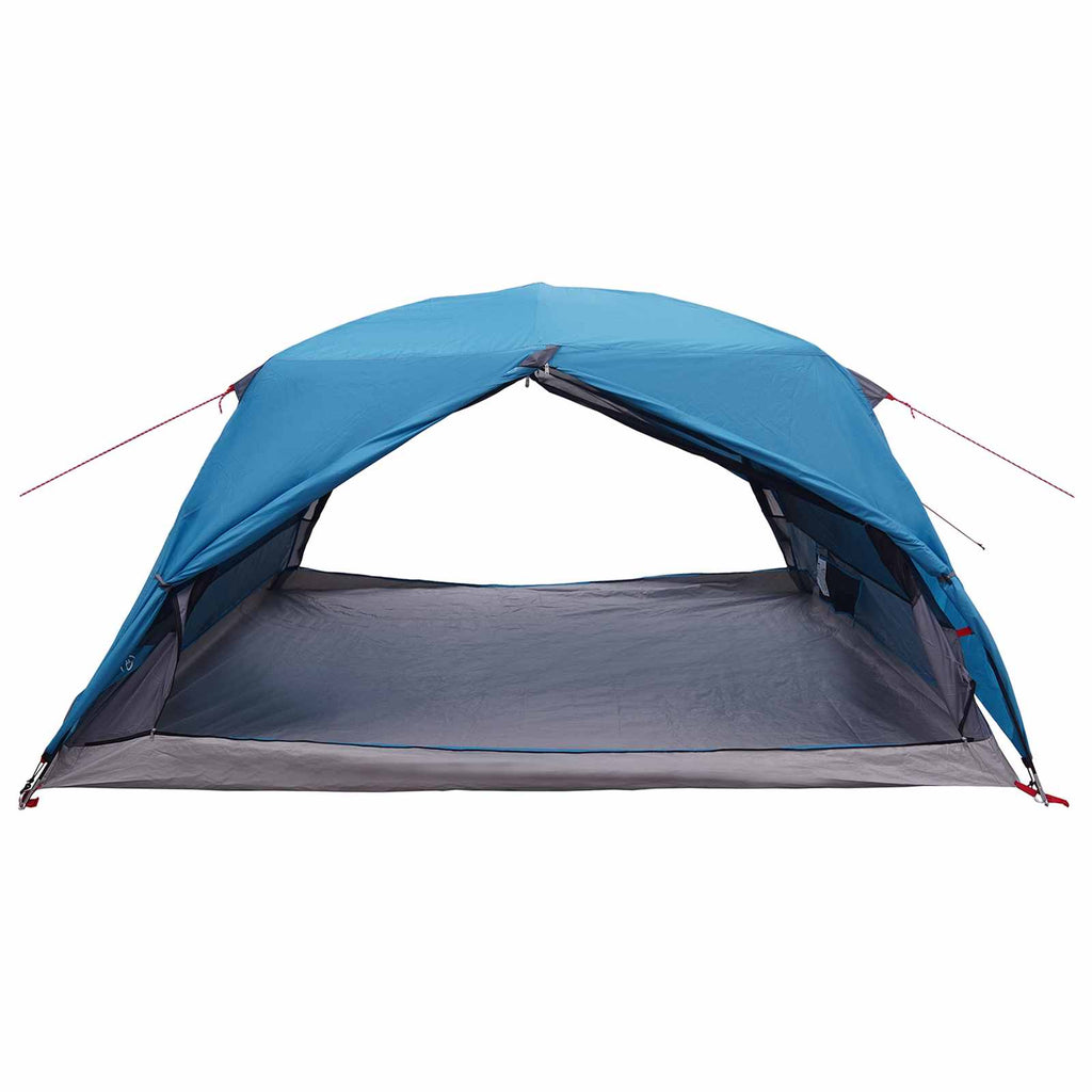 Backpacking Tent Blue 4-Person 185T Polyester With Pu Coating