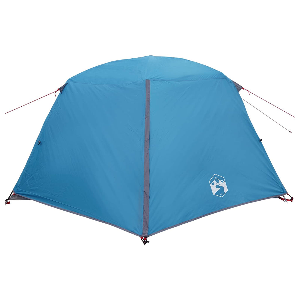 Backpacking Tent Blue 4-Person 185T Polyester With Pu Coating