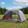 Tents 4 Person Backpacking Tent Waterproof Family Camping Shelter Grey Orange 28