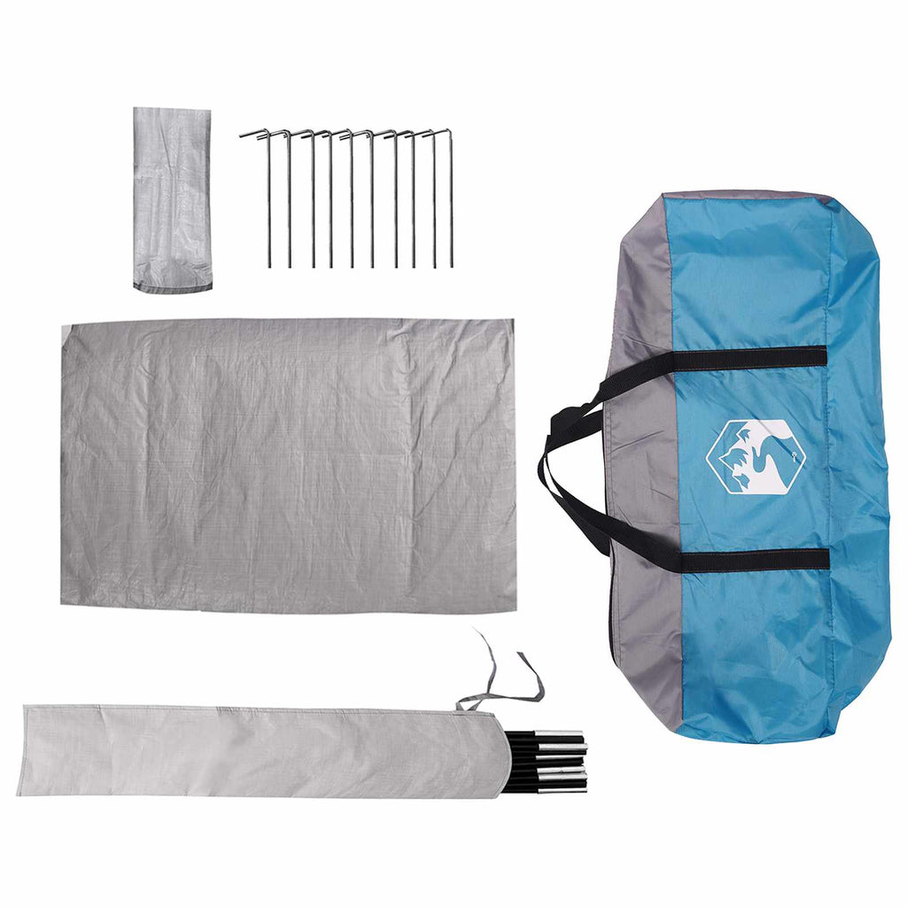 Party Tent Blue 4-Person 185T Polyester With Pu Coating