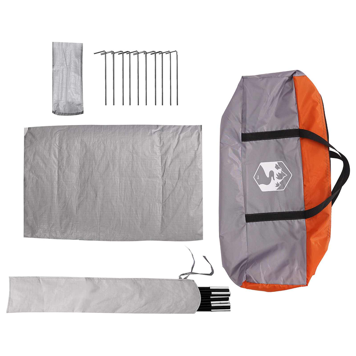 Tents 4 Person Party Tent Waterproof Outdoor Camping Shelter Grey Orange Portabl
