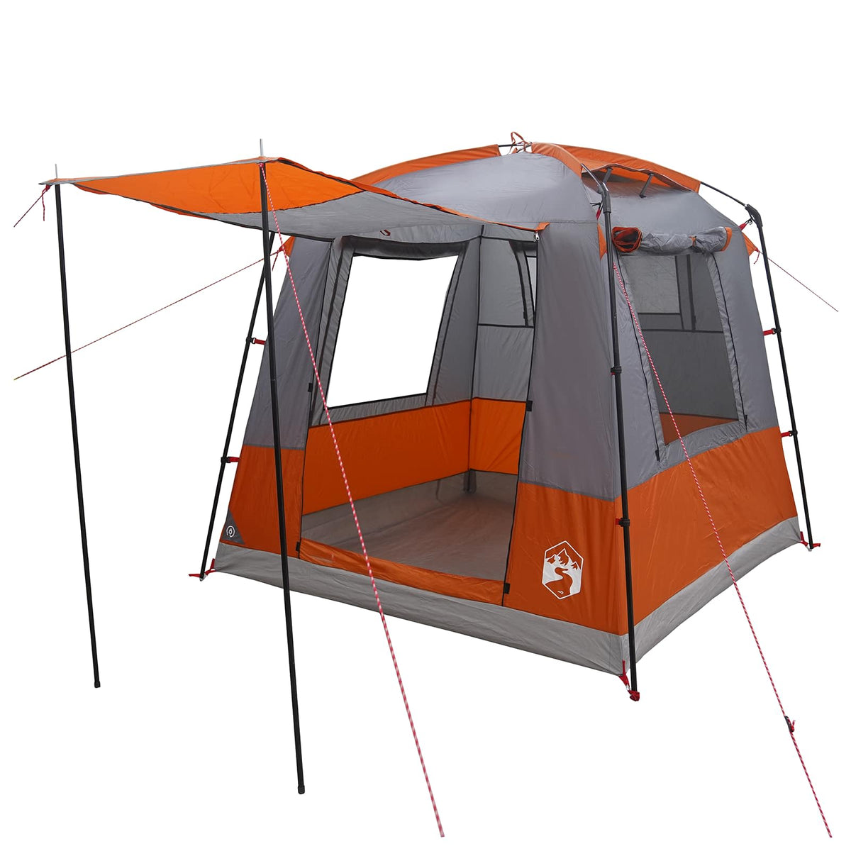 Tents 4 Person Party Tent Waterproof Outdoor Camping Shelter Grey Orange Portabl