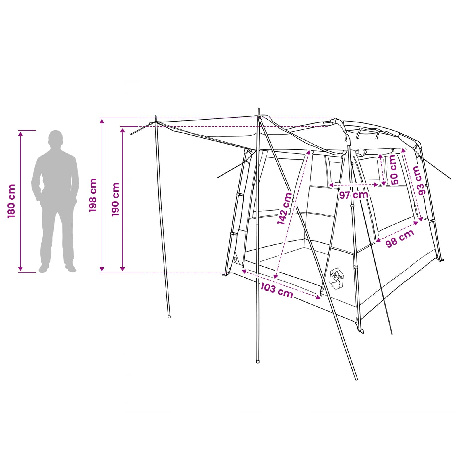 Party Tent Grey And Orange 4-Person
