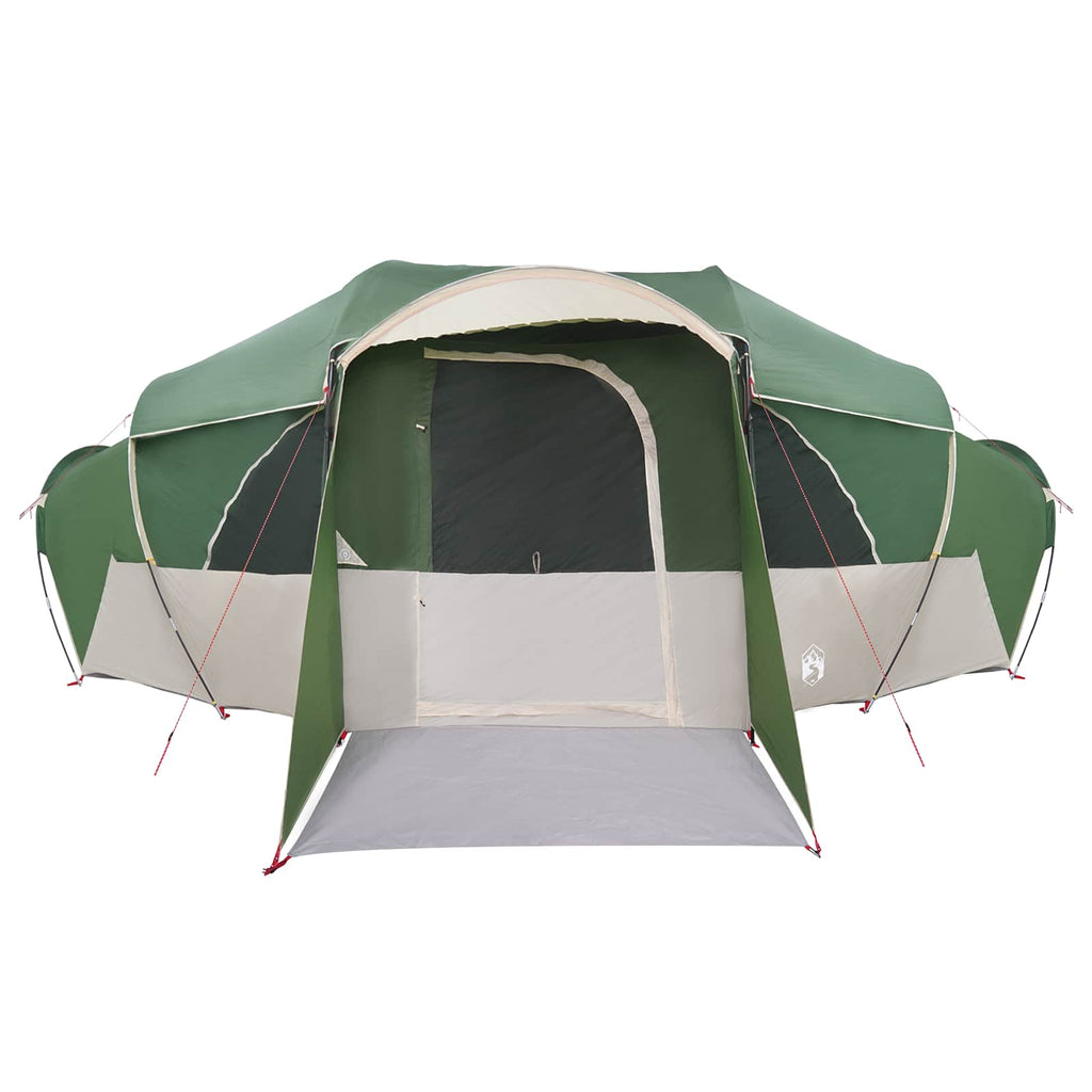 Family Tent With Rainfly Water-Resistant Tunnel Green 10-Person