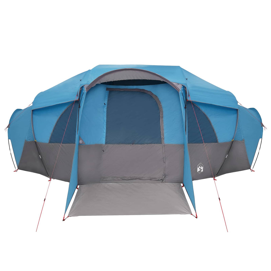 Family Tent With Rainfly Water-Resistant Tunnel Blue 10-Person