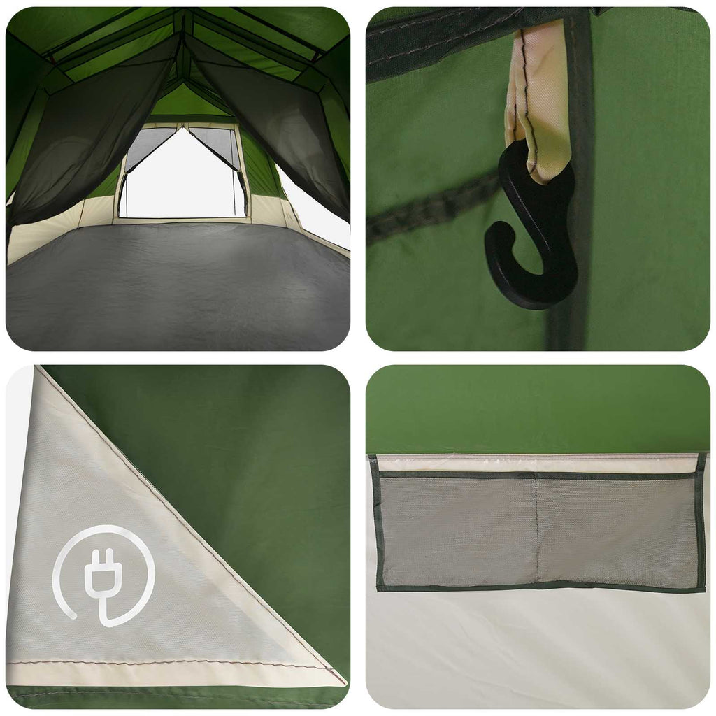 Instant Tent Green 8-Person 185T Polyester With Pu Coating