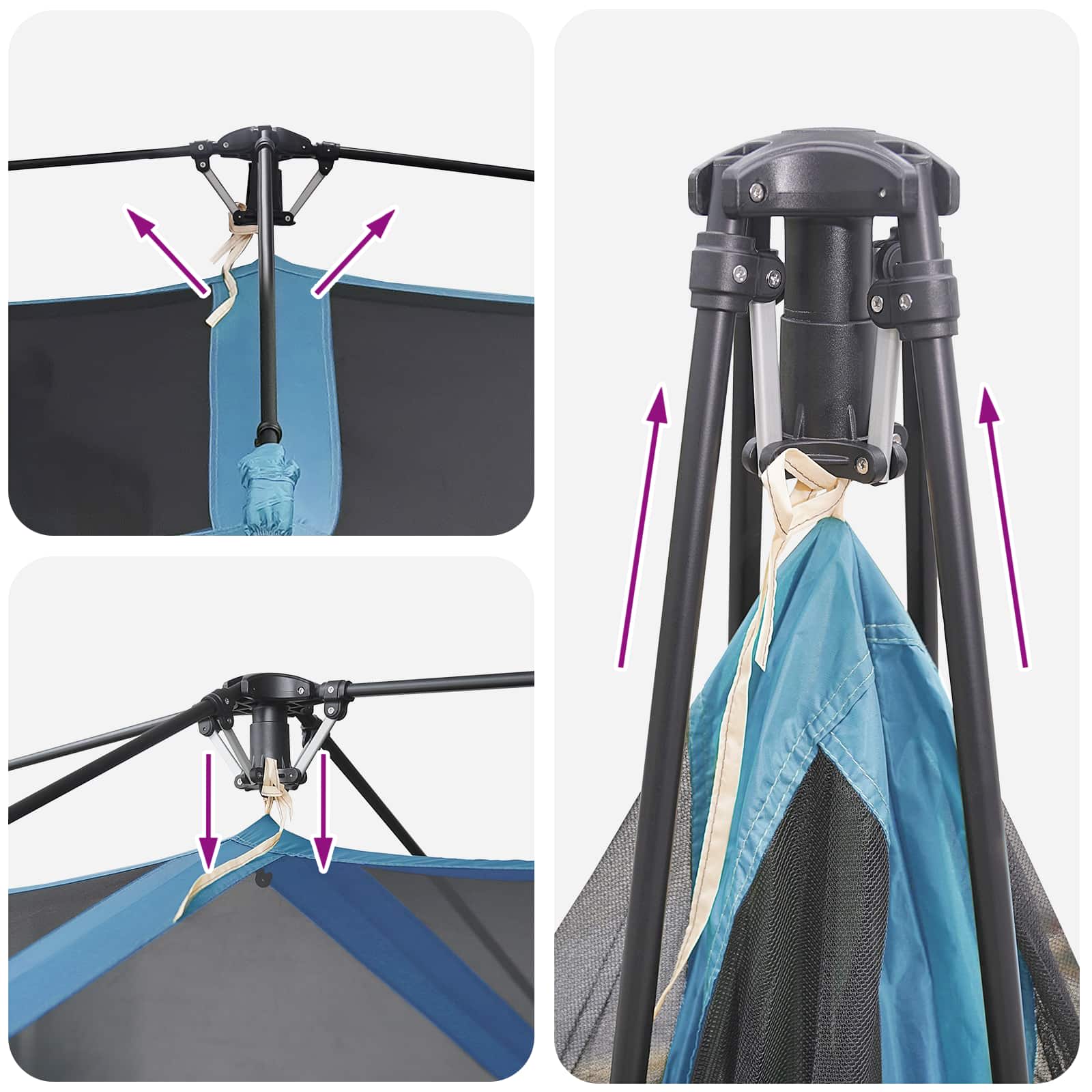 Instant Tent Blue 8-Person 185T Polyester With Pu Coating