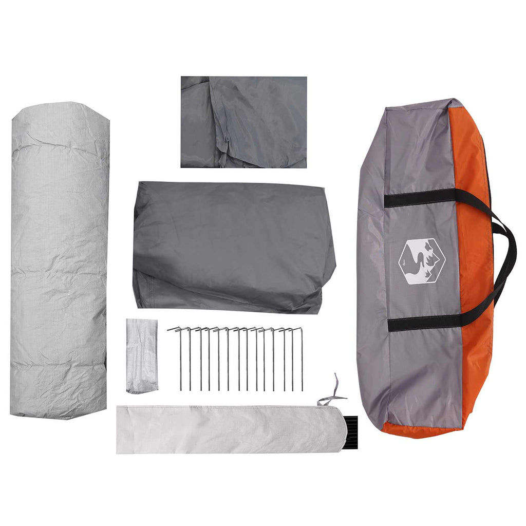 Tents 8 Person Instant Tent Waterproof Camping Shelter Grey Orange Pop Up 380 cm