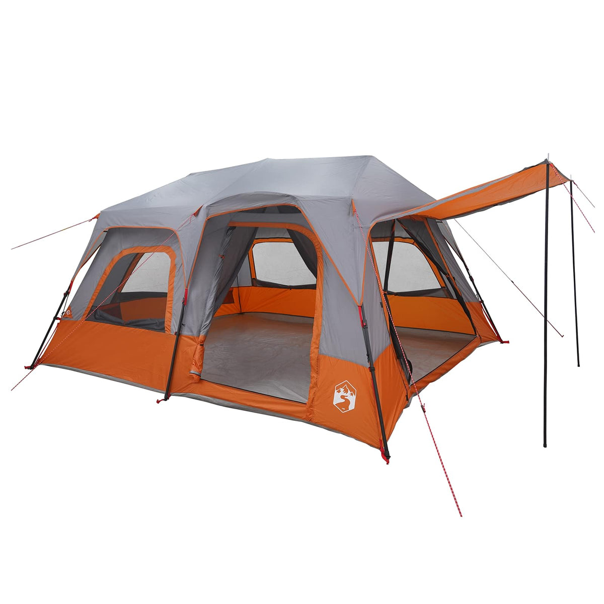 Tents 8 Person Instant Tent Waterproof Camping Shelter Grey Orange Pop Up 380 cm