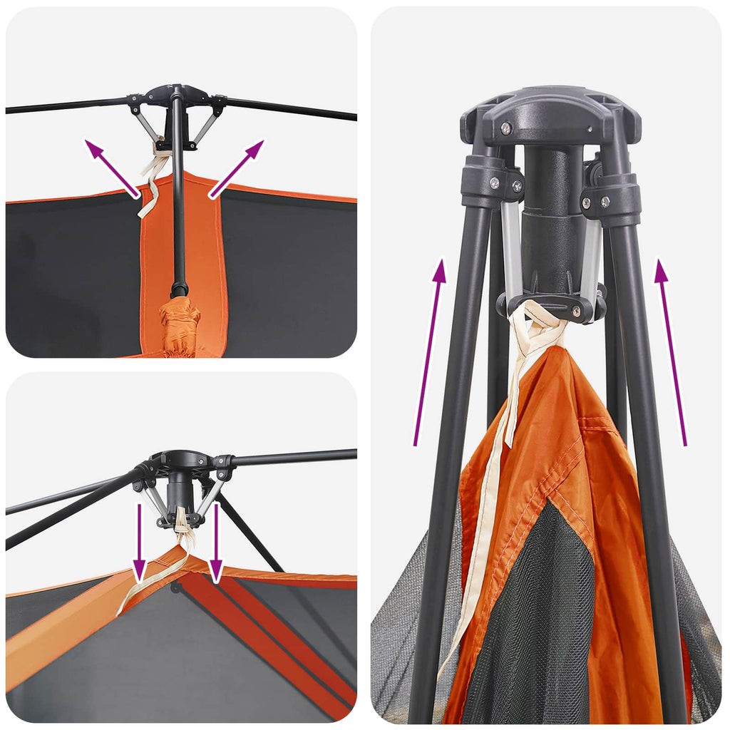 Instant Tent Grey And Orange 8-Person