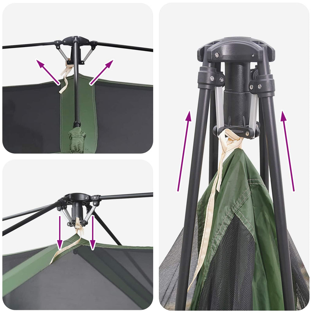 Instant Tent Green 10-Person 185T Polyester With Pu Coating