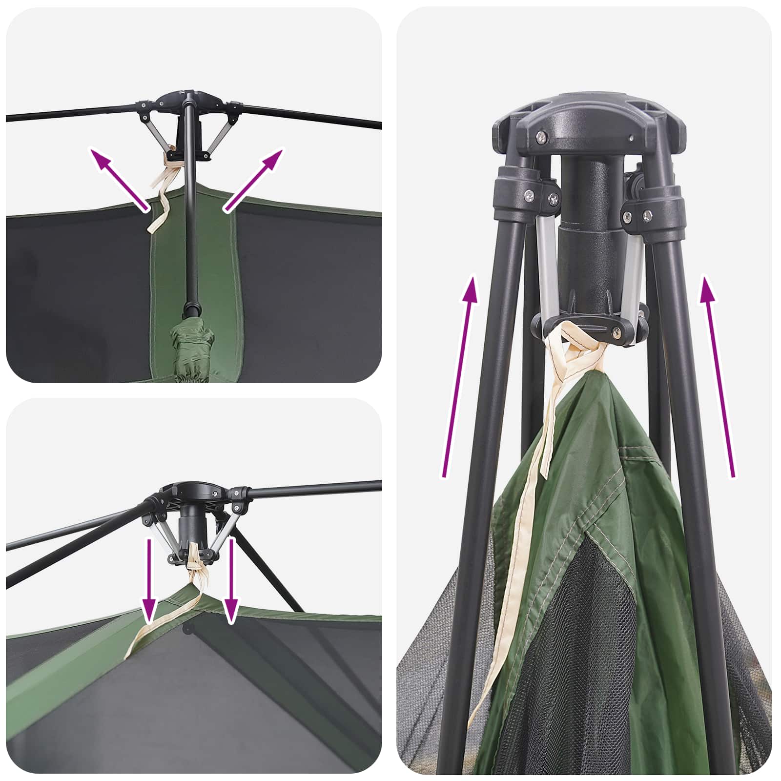 Instant Tent Green 10-Person 185T Polyester With Pu Coating