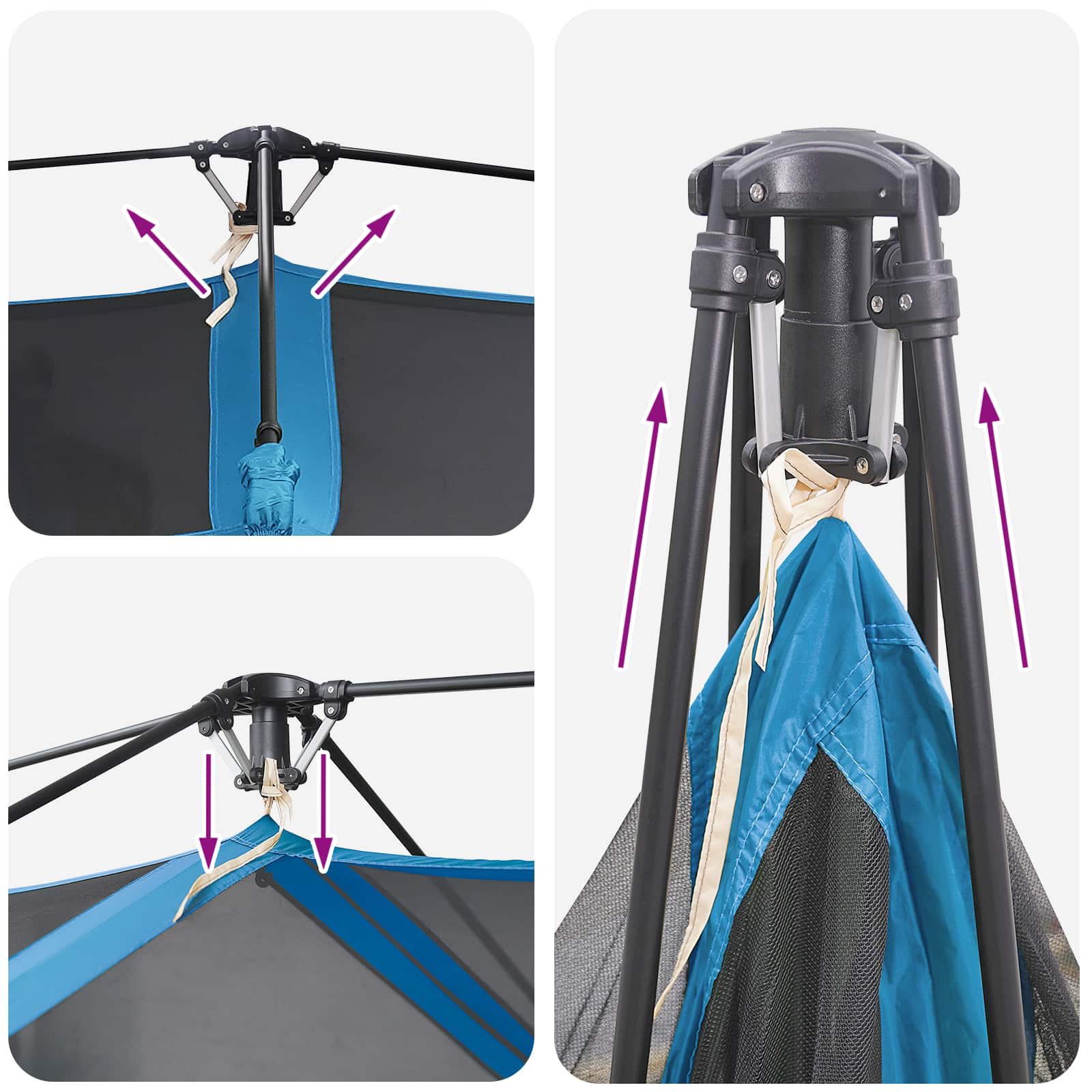 Instant Tent Blue 10-Person 185T Polyester With Pu Coating