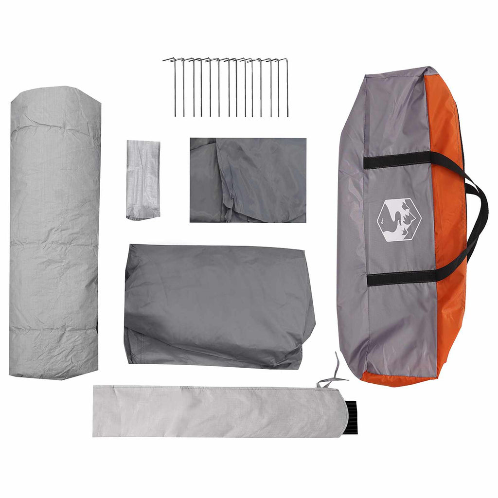 Tents 10 Person Instant Tent Waterproof Camping Shelter Grey Orange Pop Up 438 c