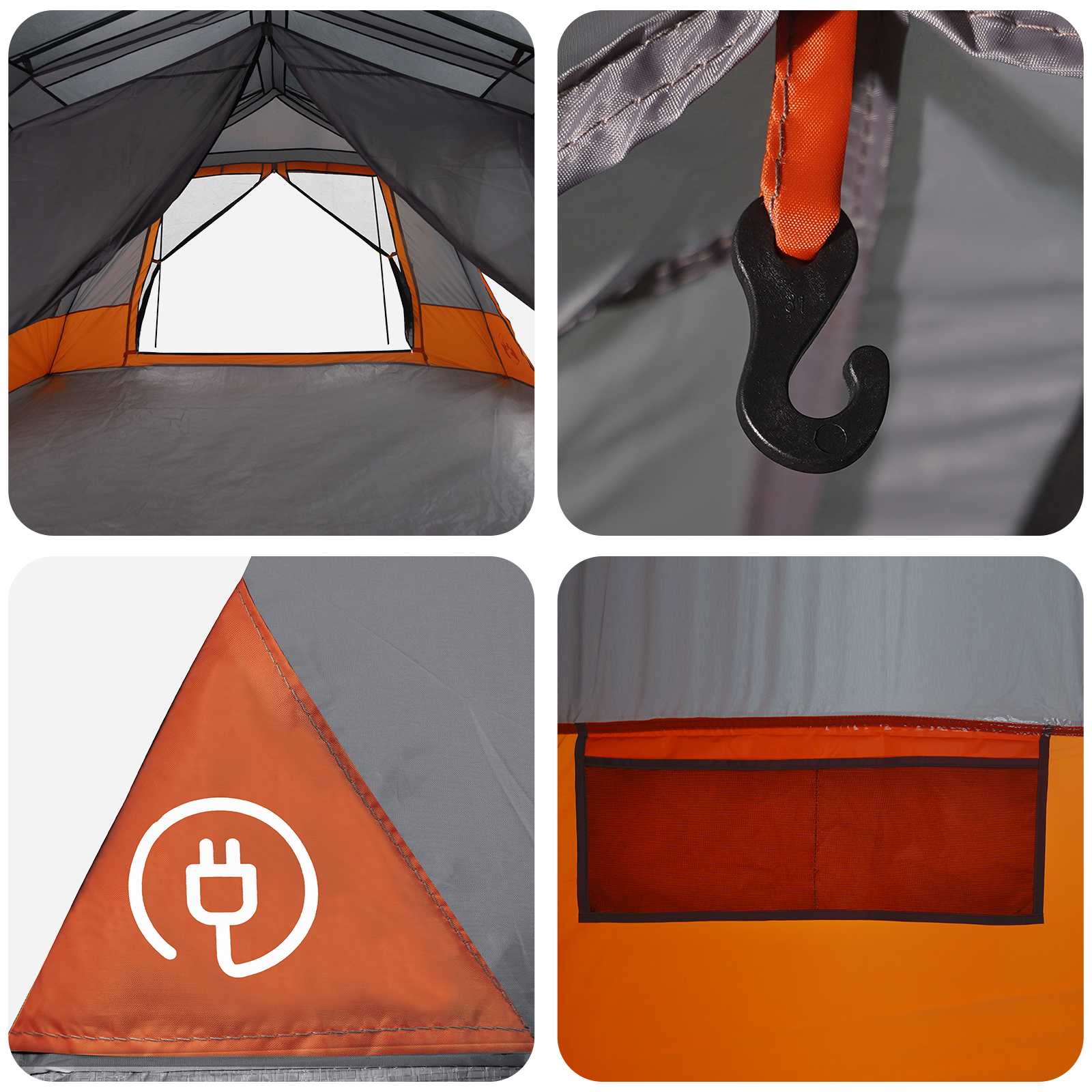 Instant Tent Grey And Orange 10-Person