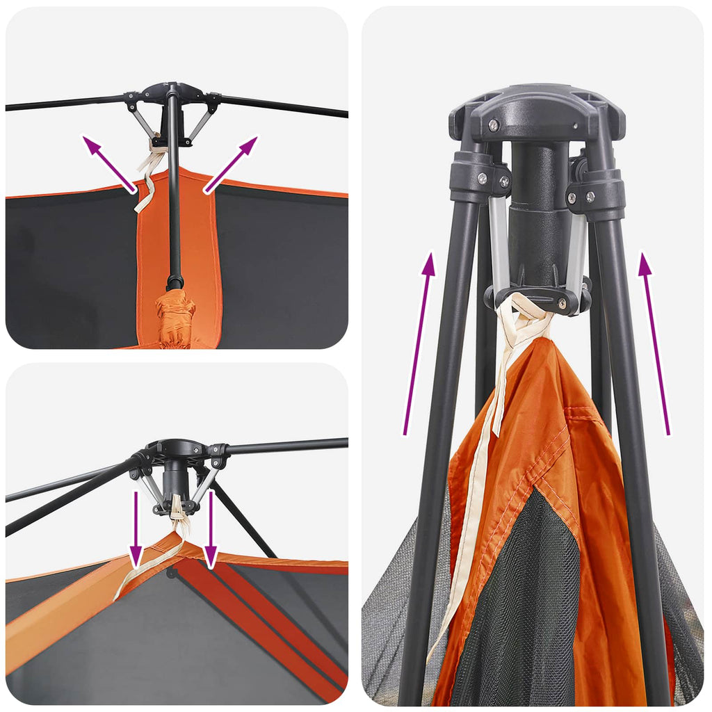 Instant Tent Grey And Orange 10-Person
