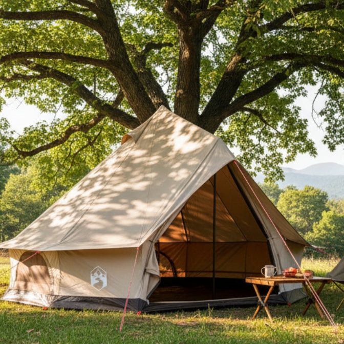 Family Tent Cream 6-Person 185T Polyester With Pu Coating