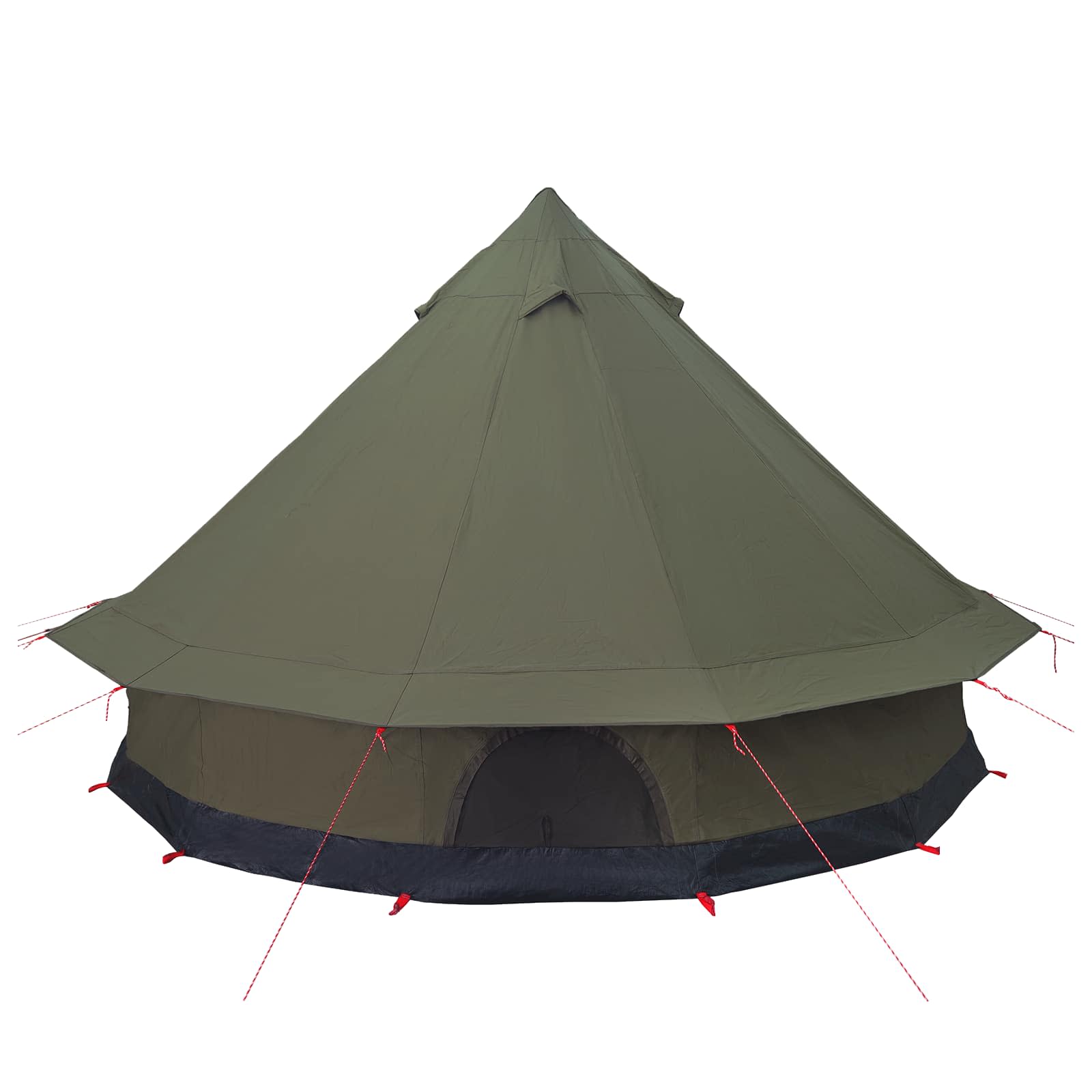 Family Tent Army Green 6-Person 185T Polyester With Pu Coating