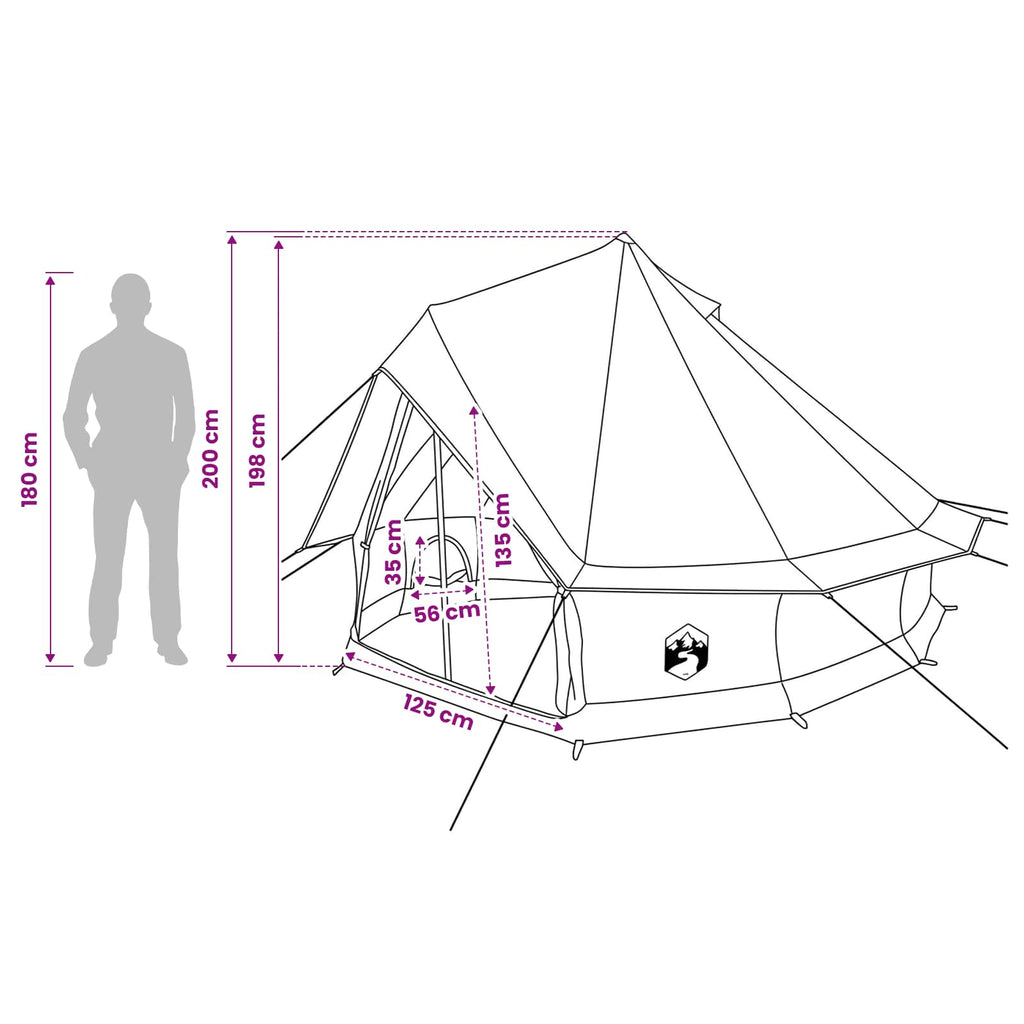 Family Tent Army Green 6-Person 185T Polyester With Pu Coating
