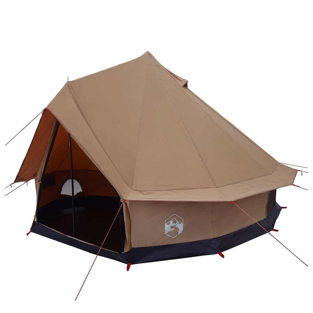 Family Tent Brown 6-Person 185T Polyester With Pu Coating