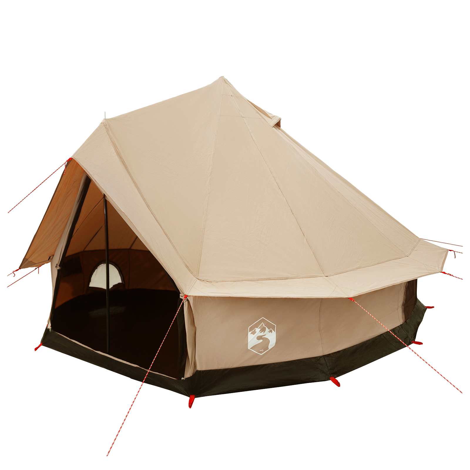Family Tent Cream 8-Person 185T Polyester With Pu Coating