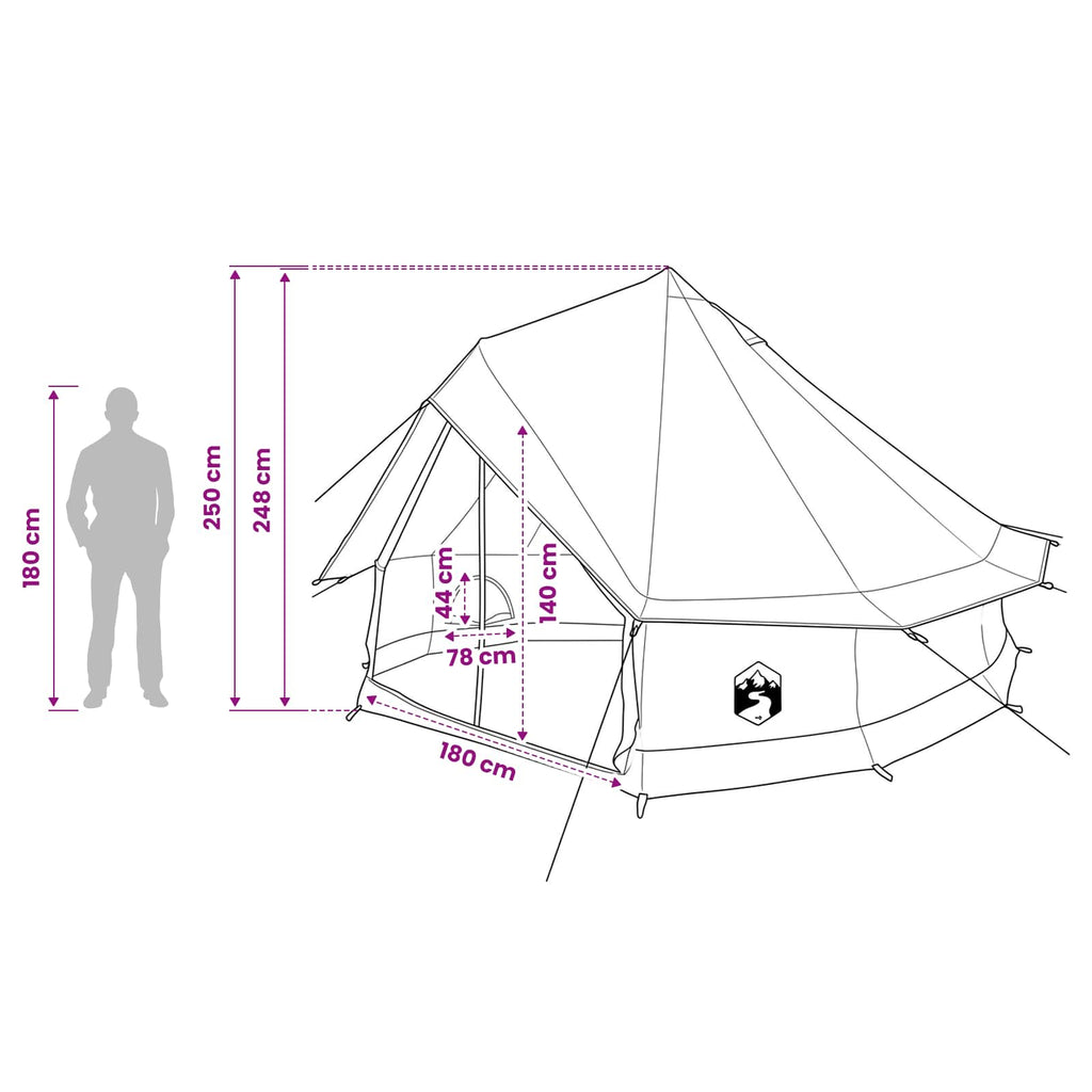 Family Tent Cream 8-Person 185T Polyester With Pu Coating