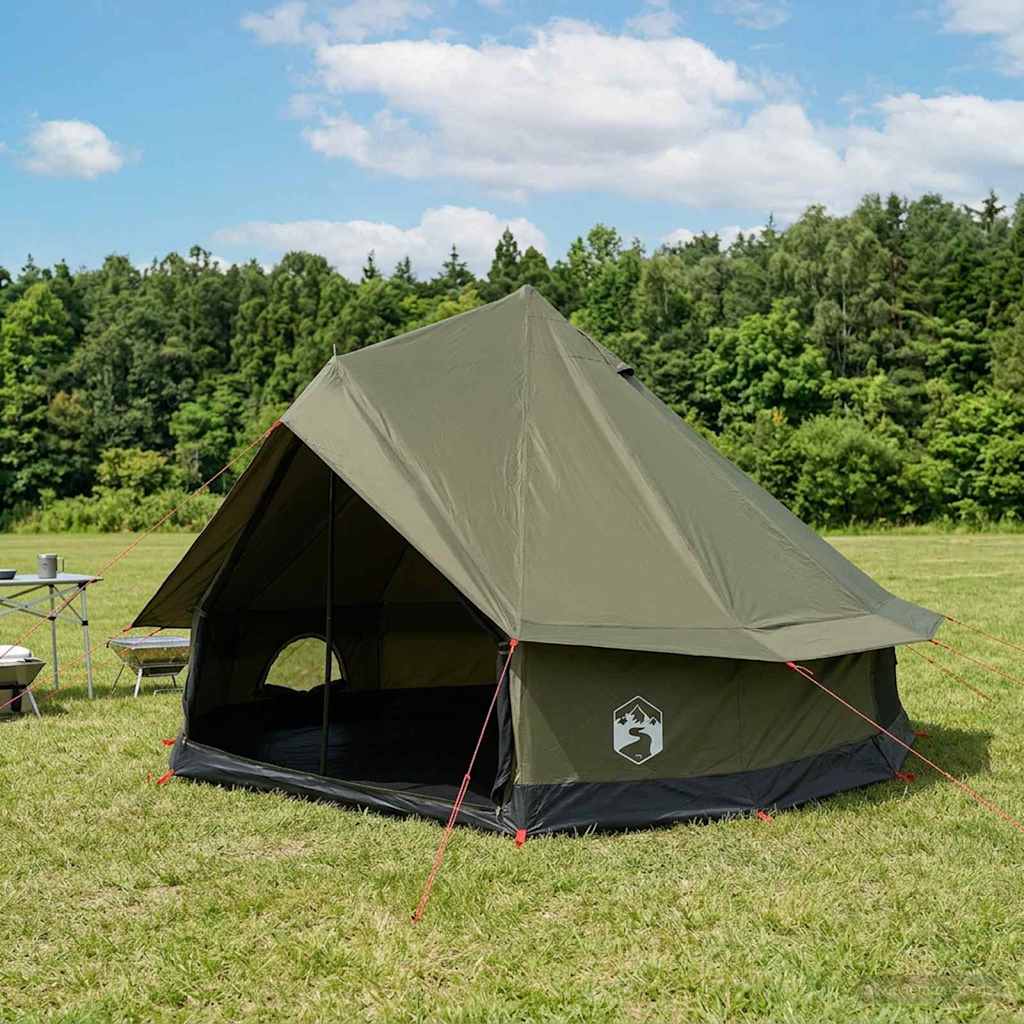 Tents 8 Person Family Camping Tent Waterproof Outdoor Shelter Army Green Large 4